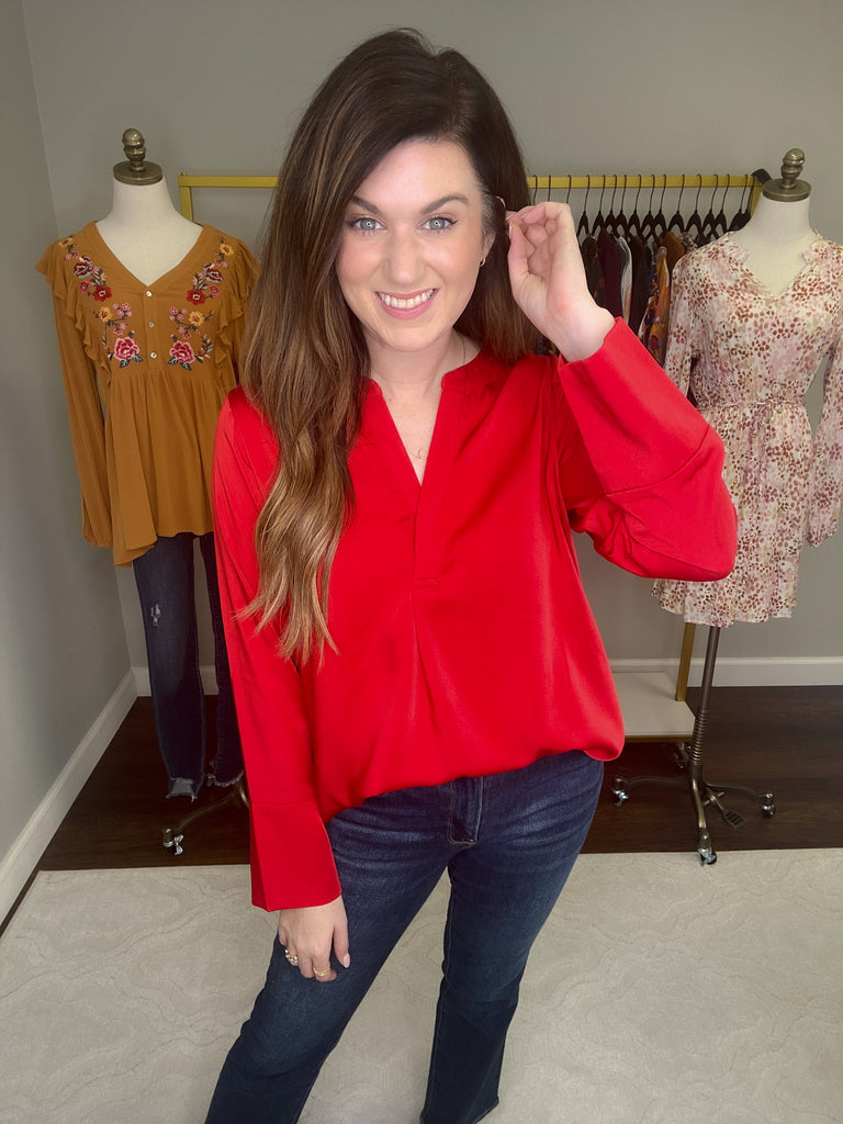 Leading the Way Top in Red