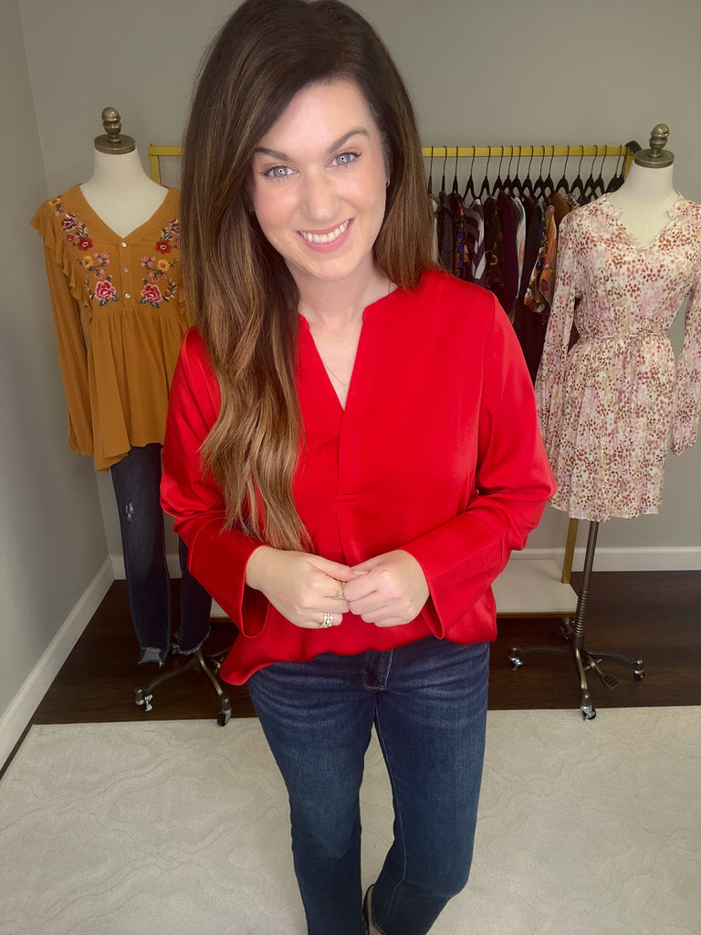 Leading the Way Top in Red