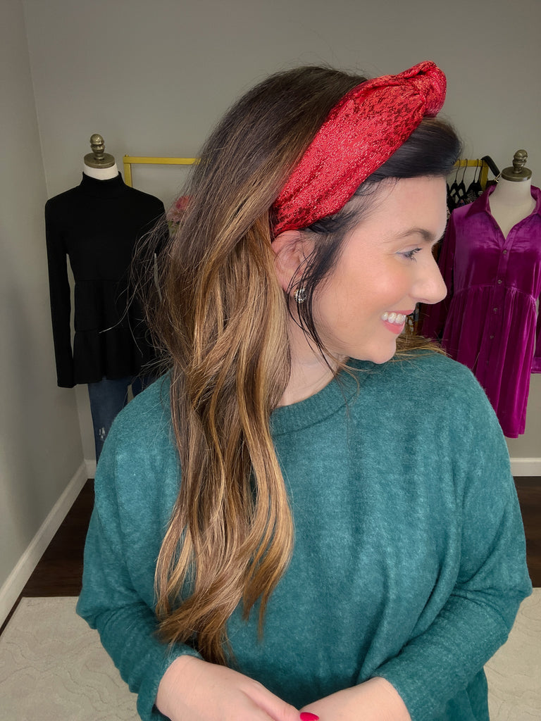 Red Shimmer Headband