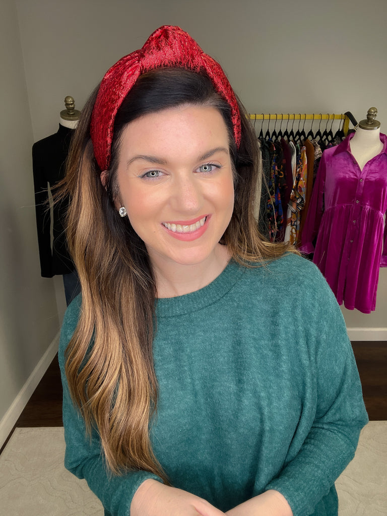Red Shimmer Headband