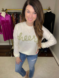 Cheers Tinsel Sweater in White