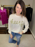 Cheers Tinsel Sweater in White