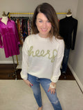 Cheers Tinsel Sweater in White