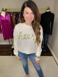 Cheers Tinsel Sweater in White