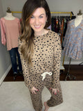 Spotted Snoozing Top in Taupe