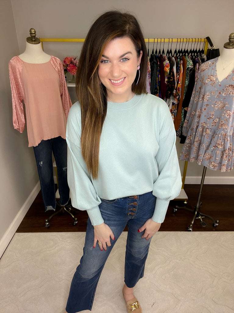 Central Park Chic Sweater in Ice Blue