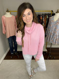 Mono B Do the Most Cowl Neck Top in Pink