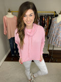 Mono B Do the Most Cowl Neck Top in Pink