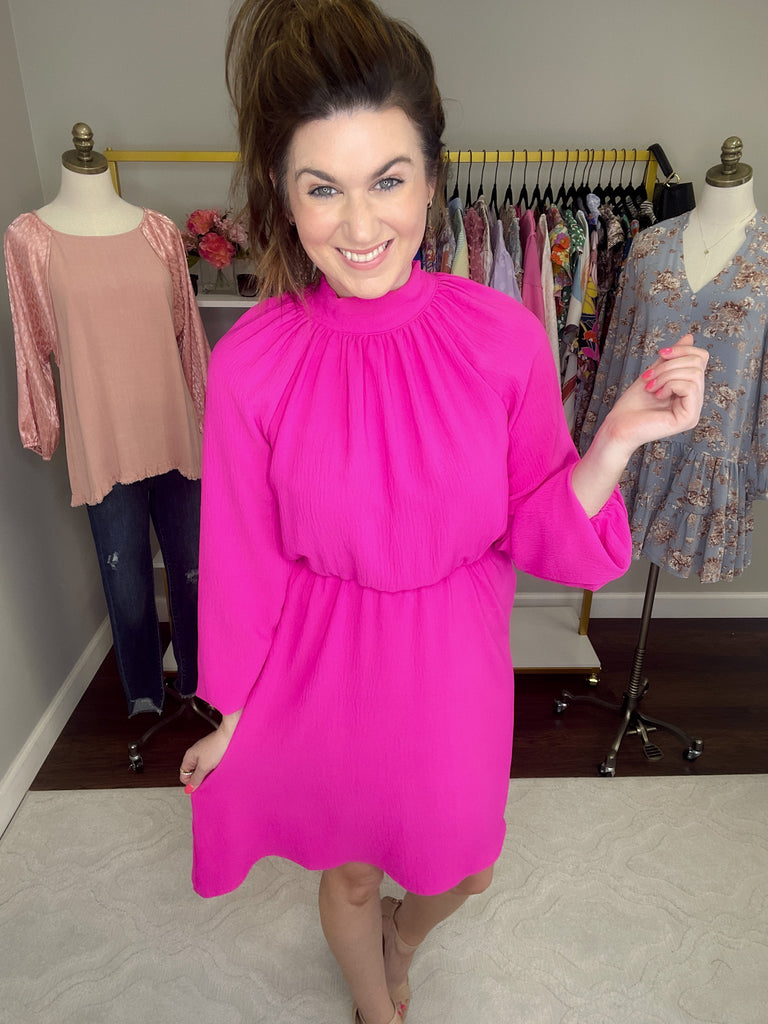 Sweeter with You Dress in Hot Pink