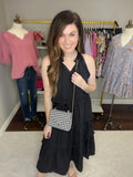 Houndstooth Top Handle Bag