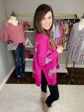 Feline Flair Sweater in Hot Pink