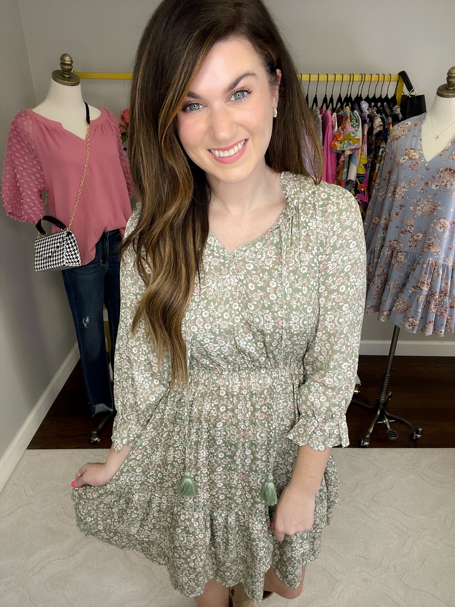 SALE! Just Met Dress in Sage *Final Sale*