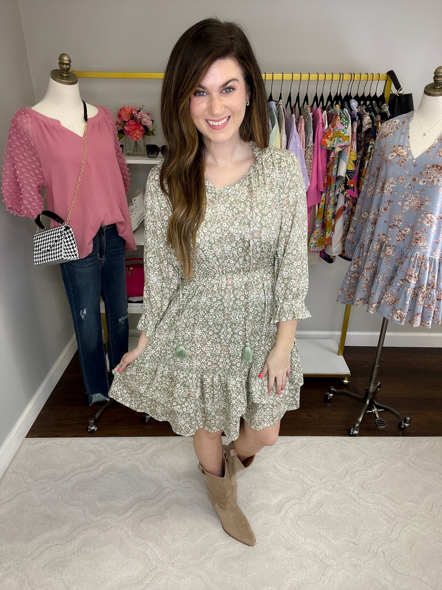 SALE! Just Met Dress in Sage *Final Sale*