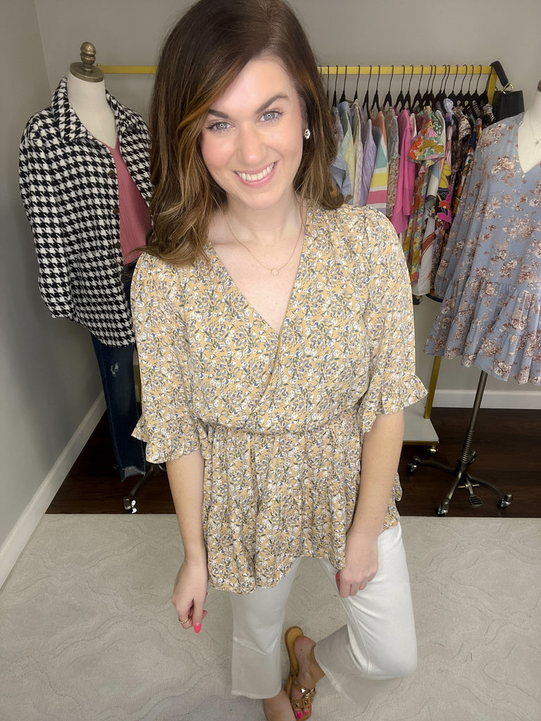Honey Honey Floral Crossover Top