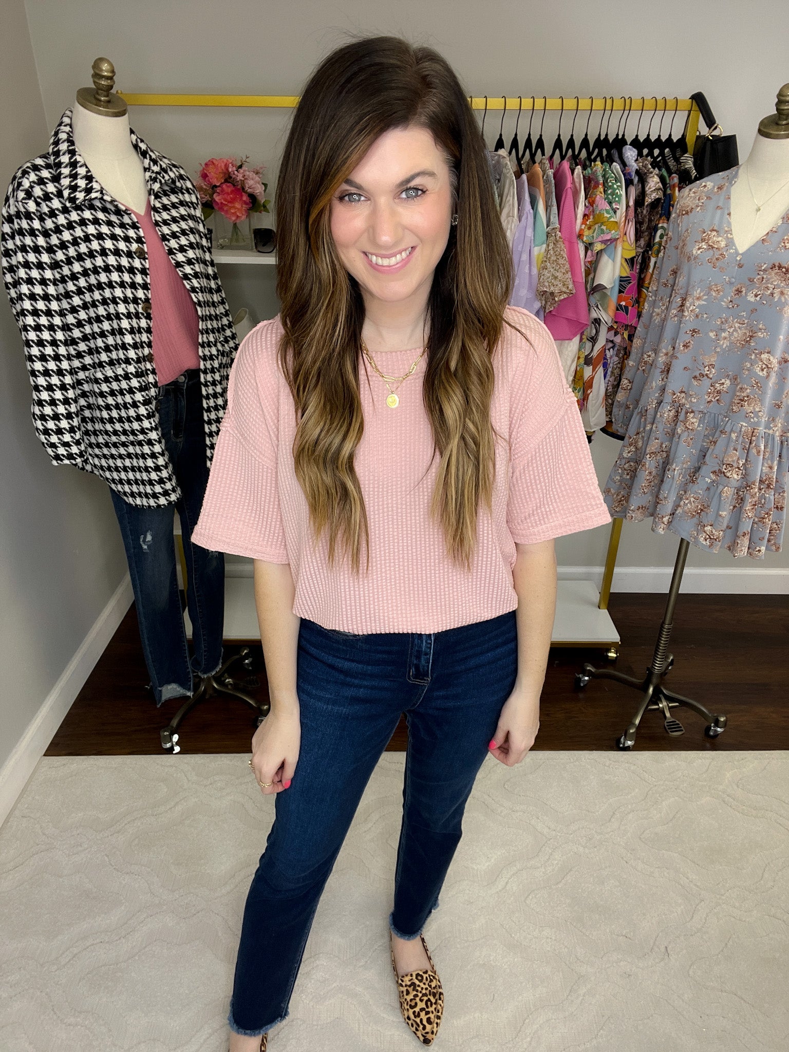 SALE! Lucas Ribbed Bodysuit in Pink and Lilac *Final Sale*