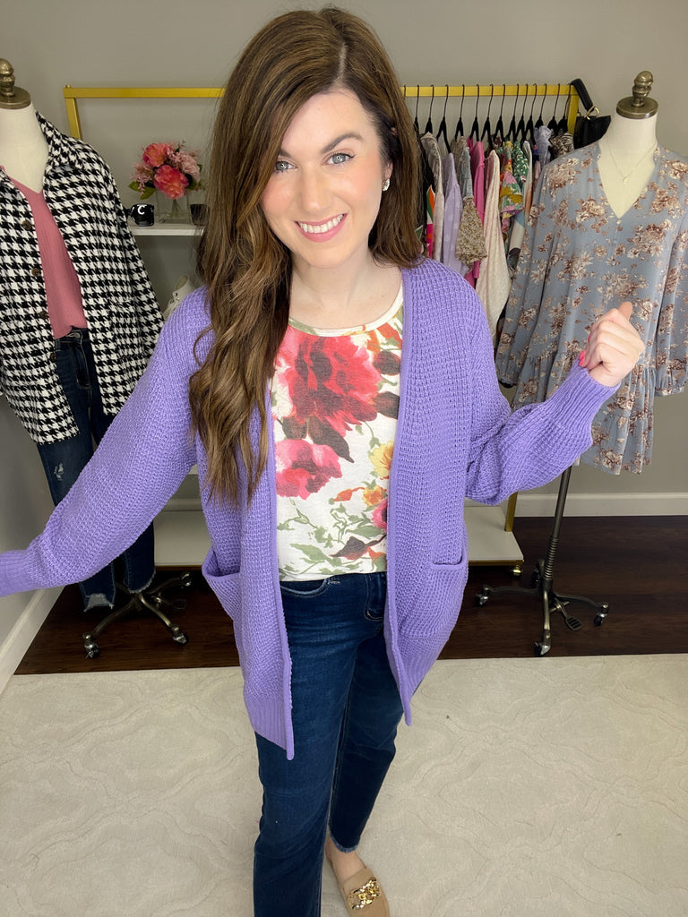 SALE! Carter Cardigan in Lavender and Magenta