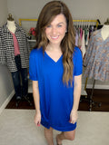 *BIRTHDAY DOORBUSTER* Twist Dress in Royal and Sage