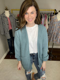 SALE! Carter Cardigan in Blue Gray and Bright Rose