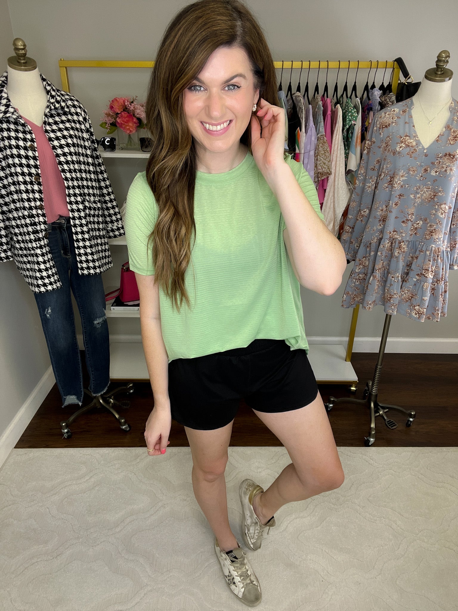 *BIRTHDAY DOORBUSTER* Mono B Barre then Brunch Tee in Green *Final Sale*