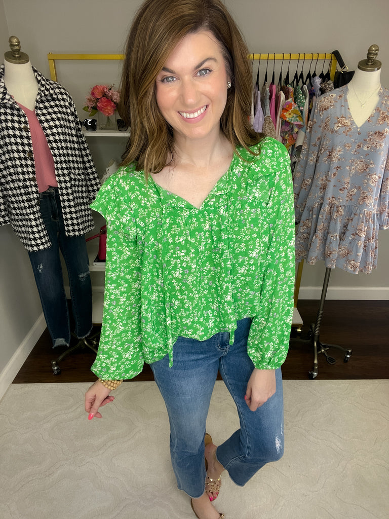Don't Miss a Beat Top in Green