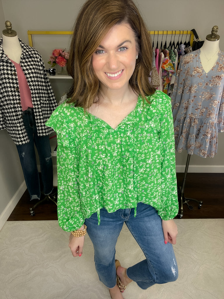 Don't Miss a Beat Top in Green