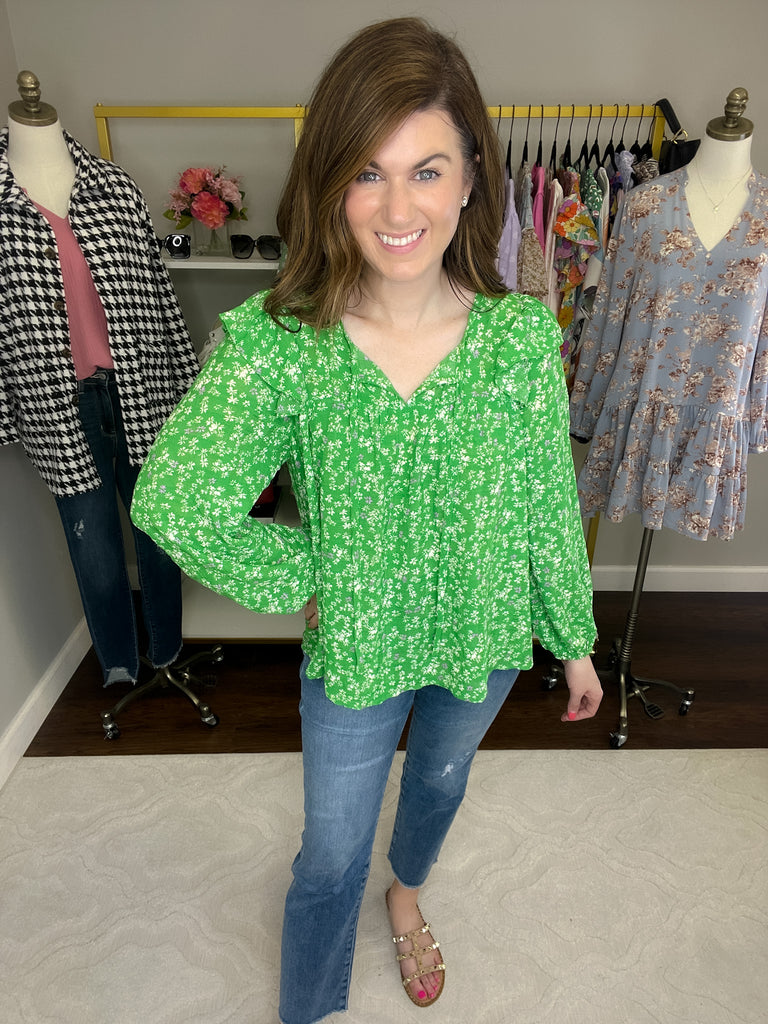 Don't Miss a Beat Top in Green