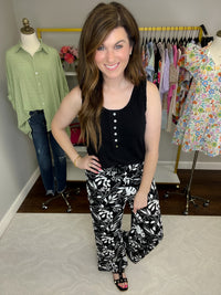 SALE! Take Me to the Tropics Pants in Black *Final Sale*