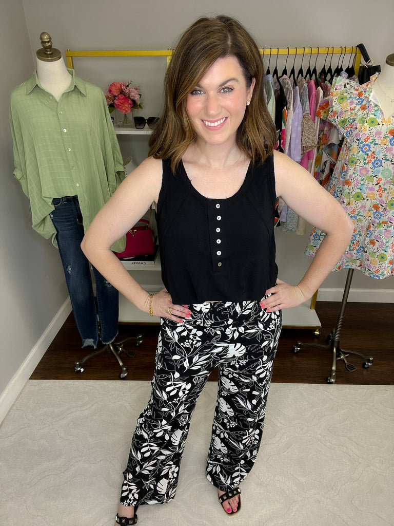 Take Me to the Tropics Pants in Black