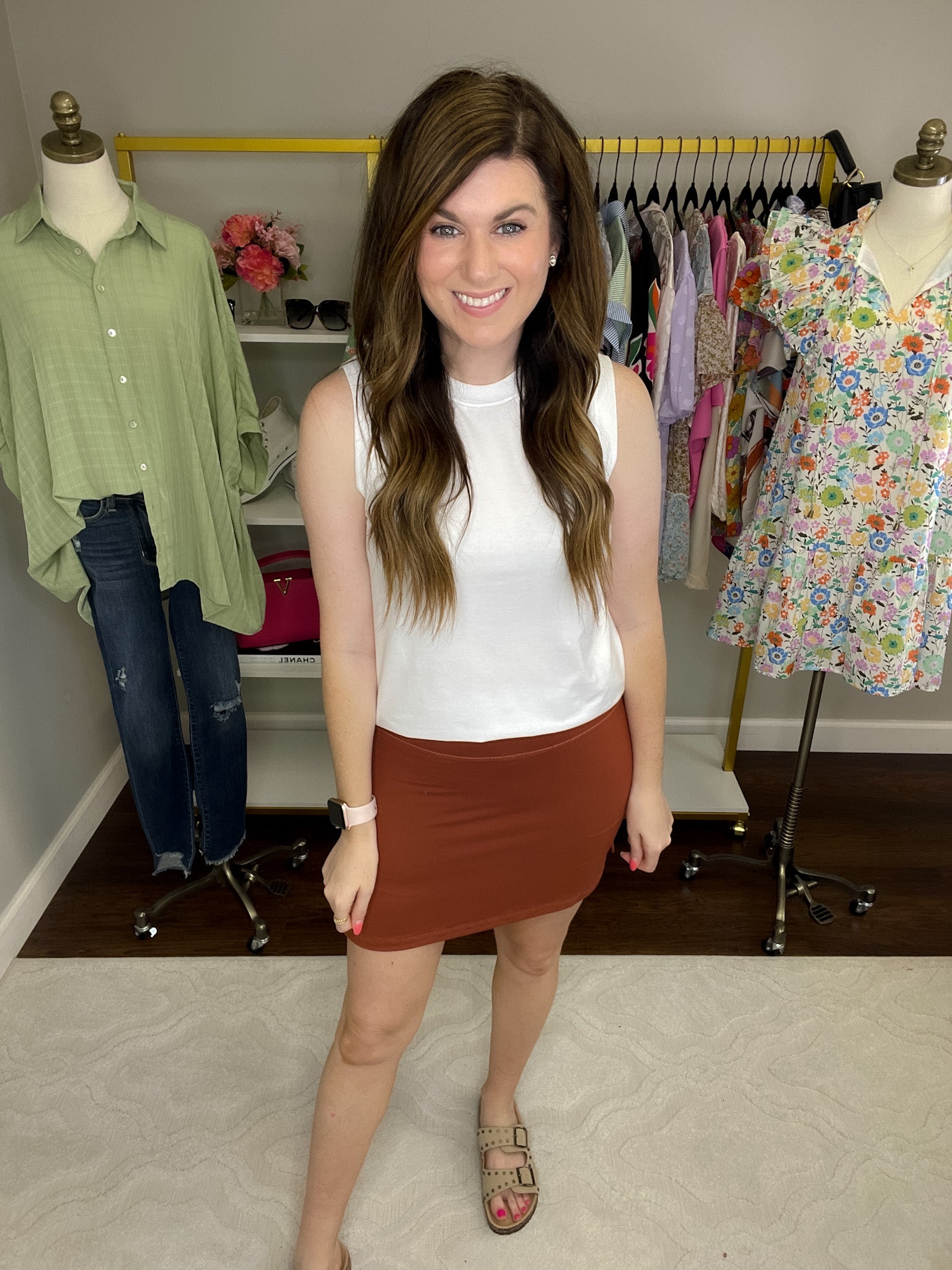 SALE! Country Club Days Skort in Rust *Final Sale*