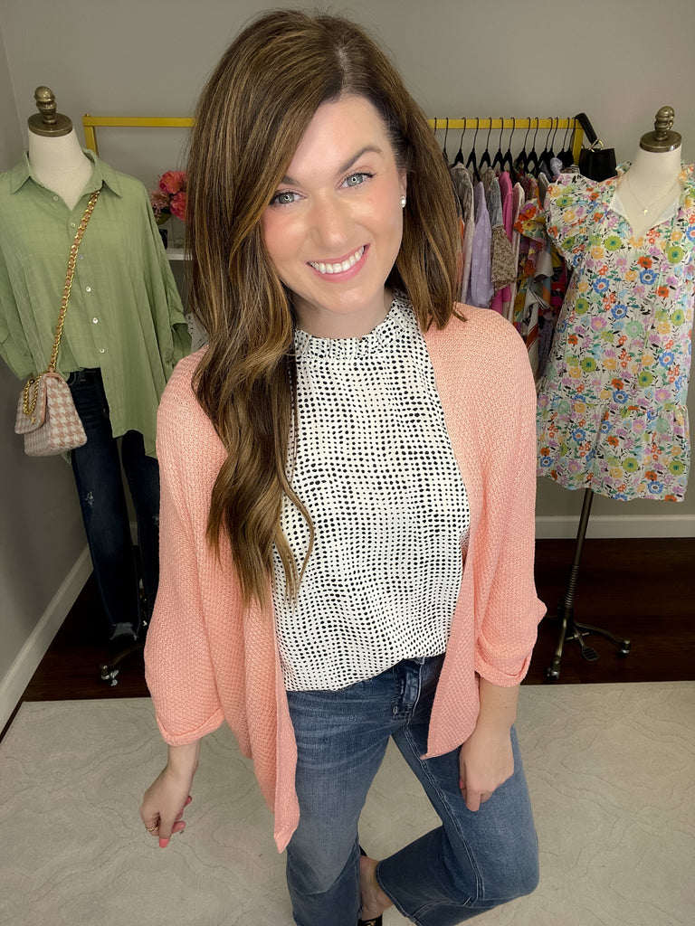 Charlotte Cardigan in Peach