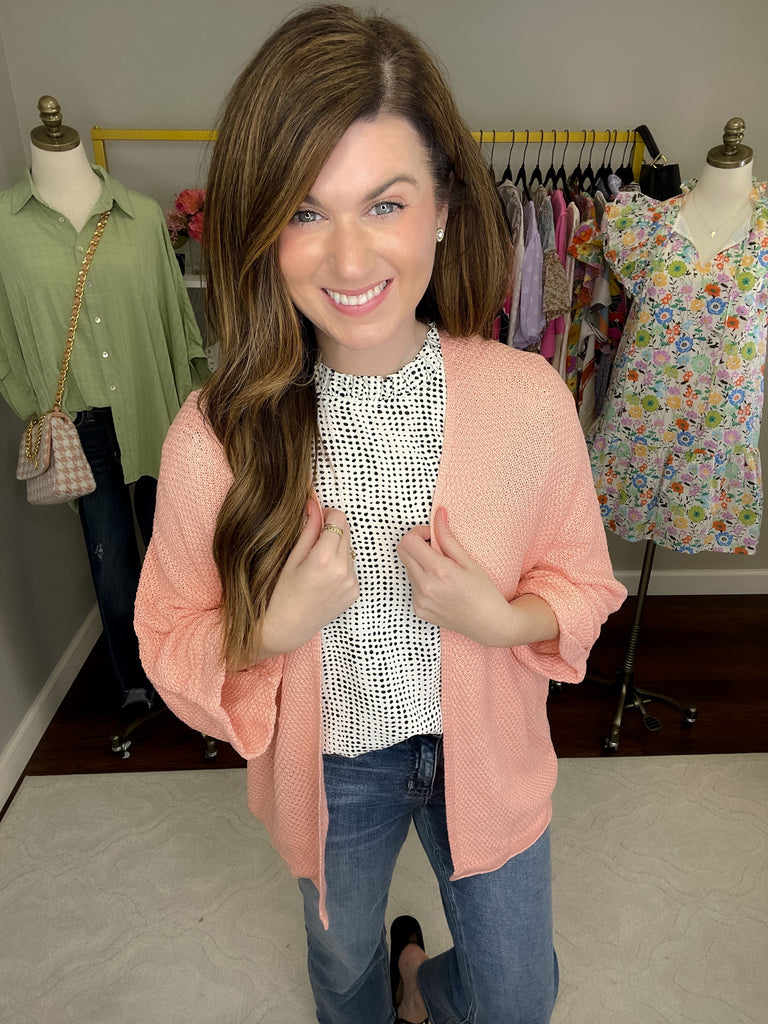Charlotte Cardigan in Peach