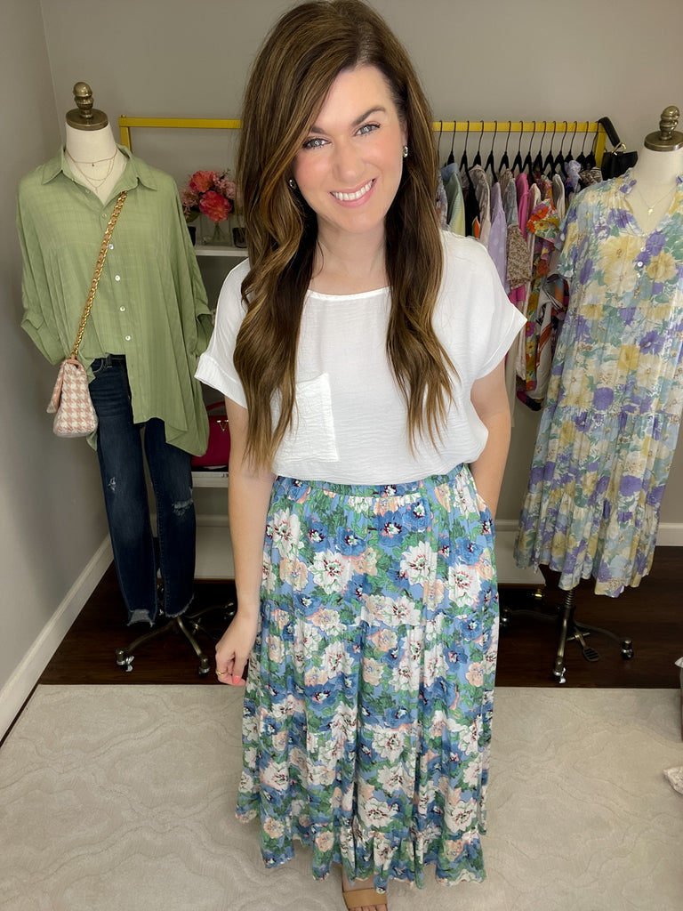 Here for Happiness Midi Skirt