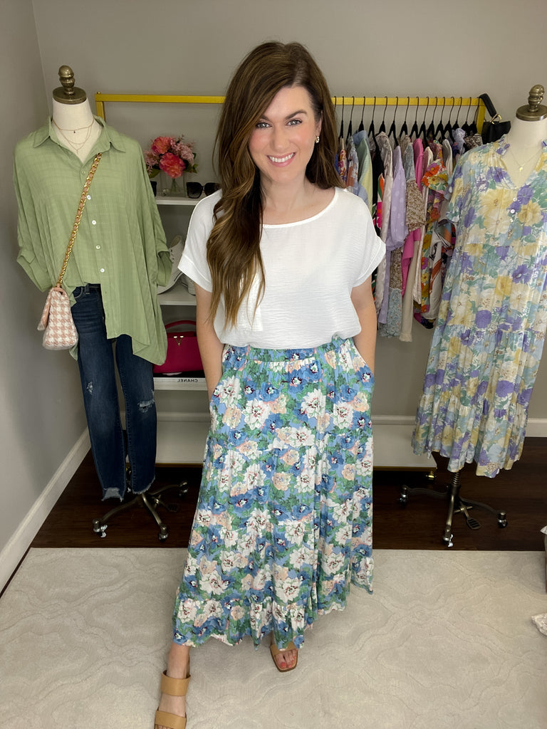Here for Happiness Midi Skirt