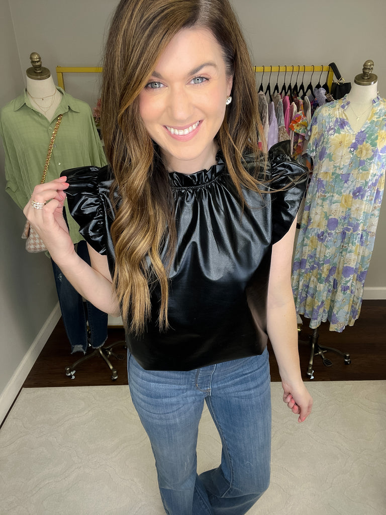 Sugar and Spice Faux Leather Top