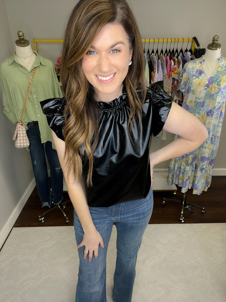 Sugar and Spice Faux Leather Top