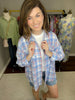 SALE! Spring Plaid Button Down in Blue *FINAL SALE*