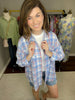 SALE! Spring Plaid Button Down in Blue