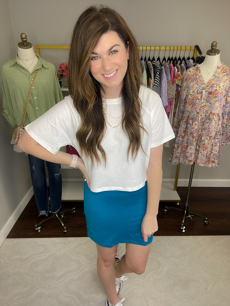Country Club Days Skort in Ocean Blue