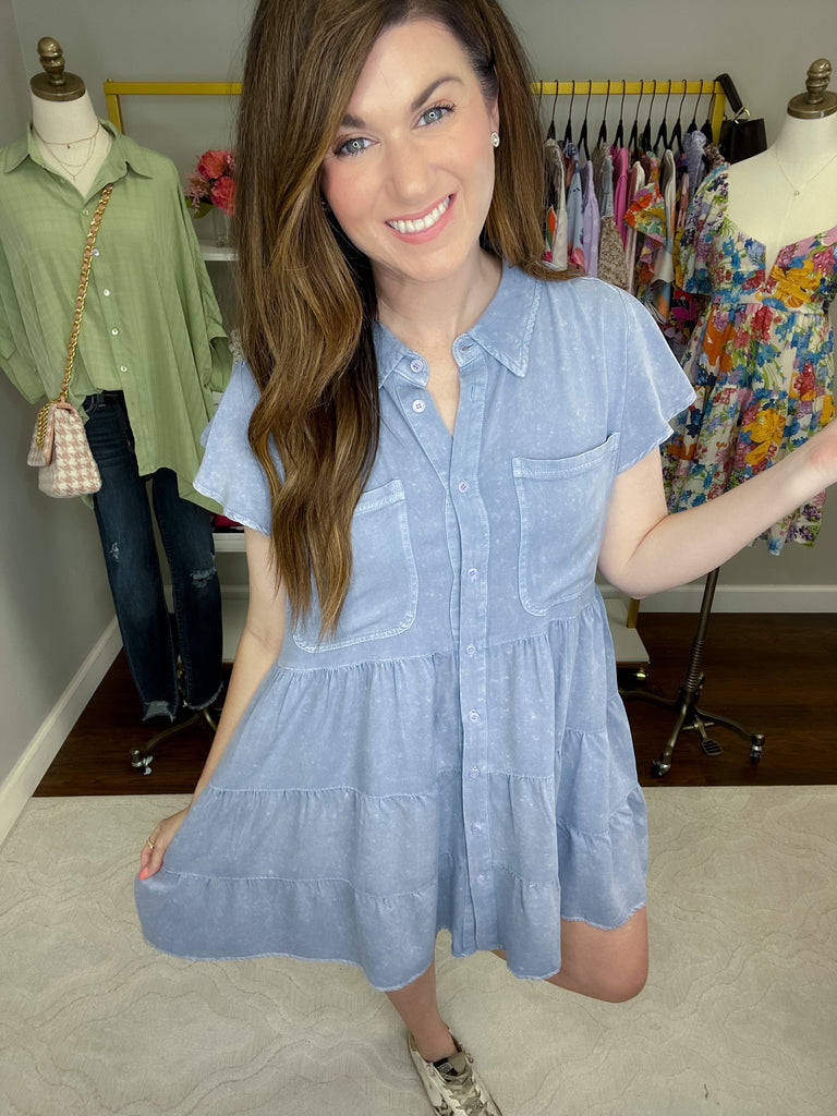 Make it Yours Tiered Denim Dress in Denim