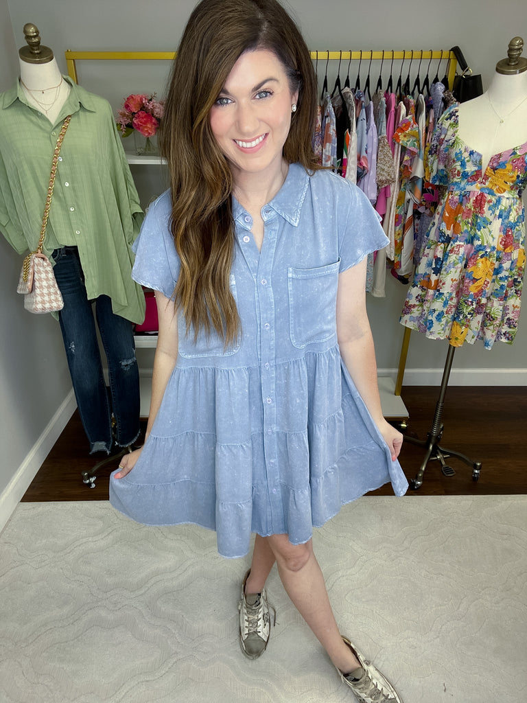 Make it Yours Tiered Denim Dress in Denim