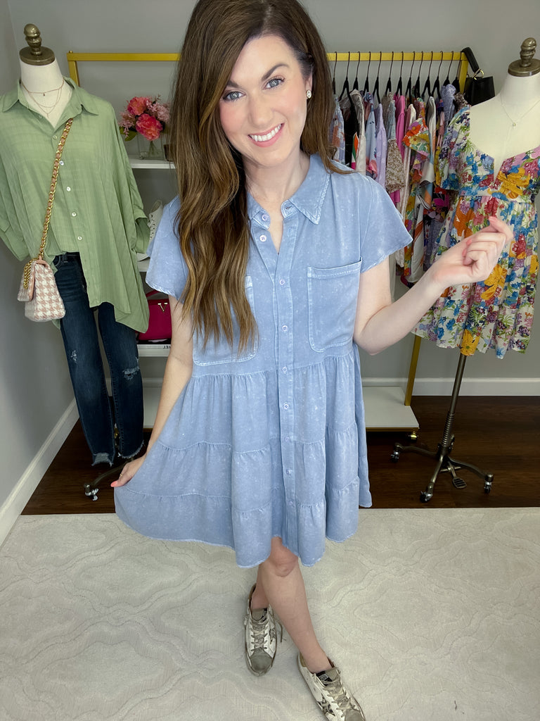 Make it Yours Tiered Denim Dress in Denim