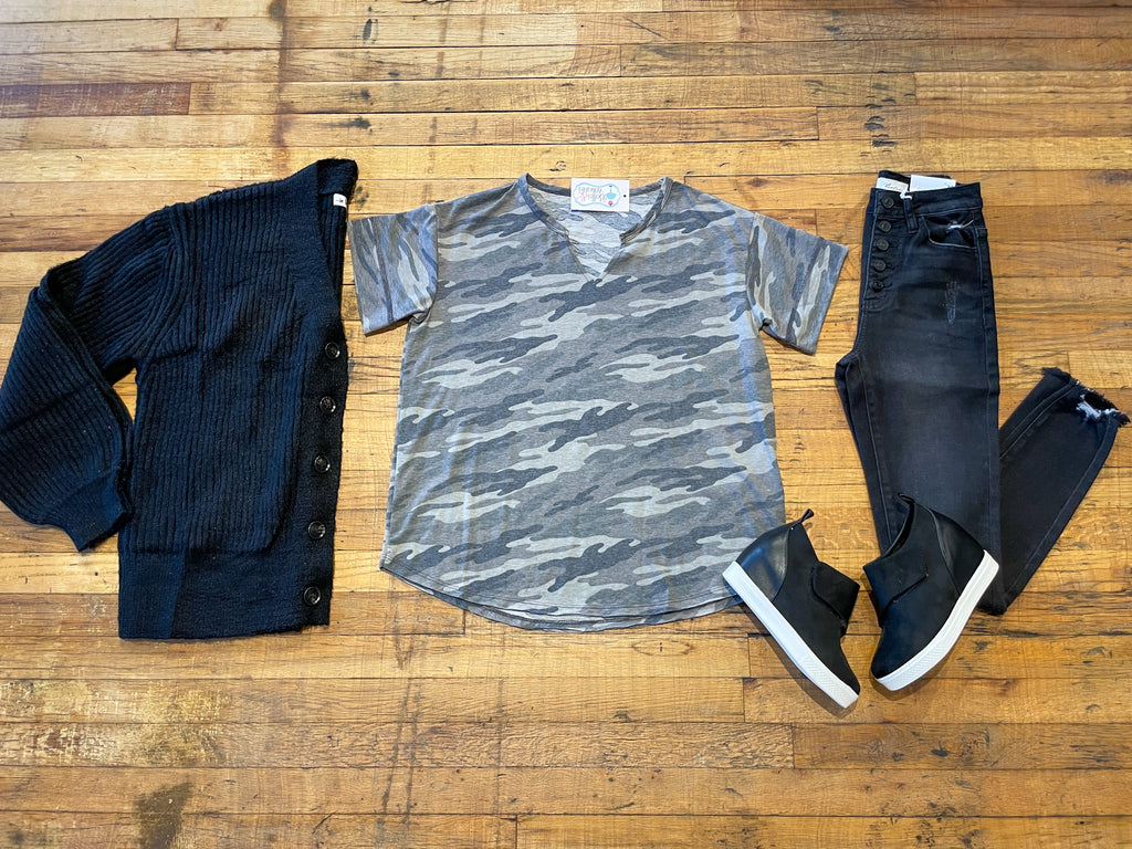 Pendleton Top in Charcoal