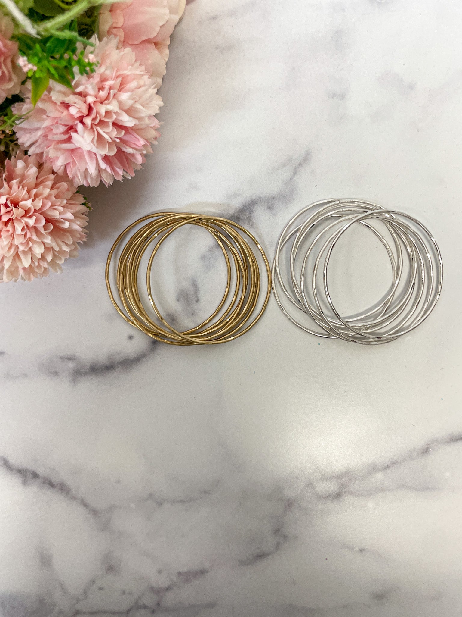 Stacked Hammered Bracelets *Final Sale*