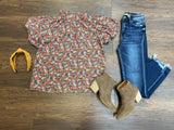 Take Me By the Hand Floral Top in Gold
