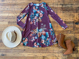 SALE! Greer Floral Dress in Dark Mauve