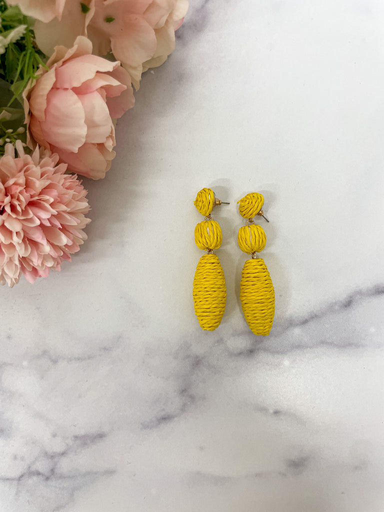 Grab Her Attention Earrings in Yellow