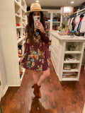 SALE! Greer Floral Dress in Dark Mauve