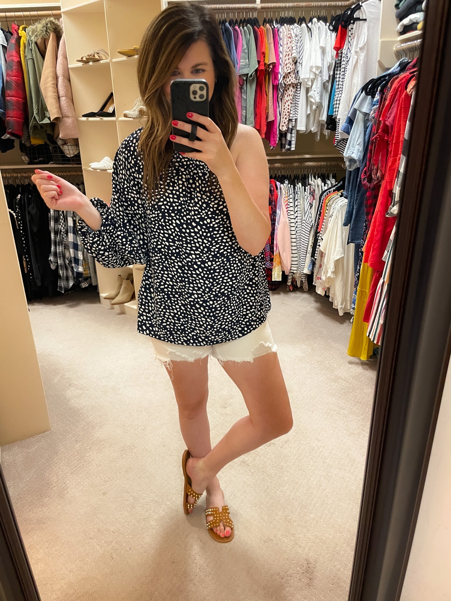 SALE! Palma Spotty Dot Top in Navy *Final Sale*
