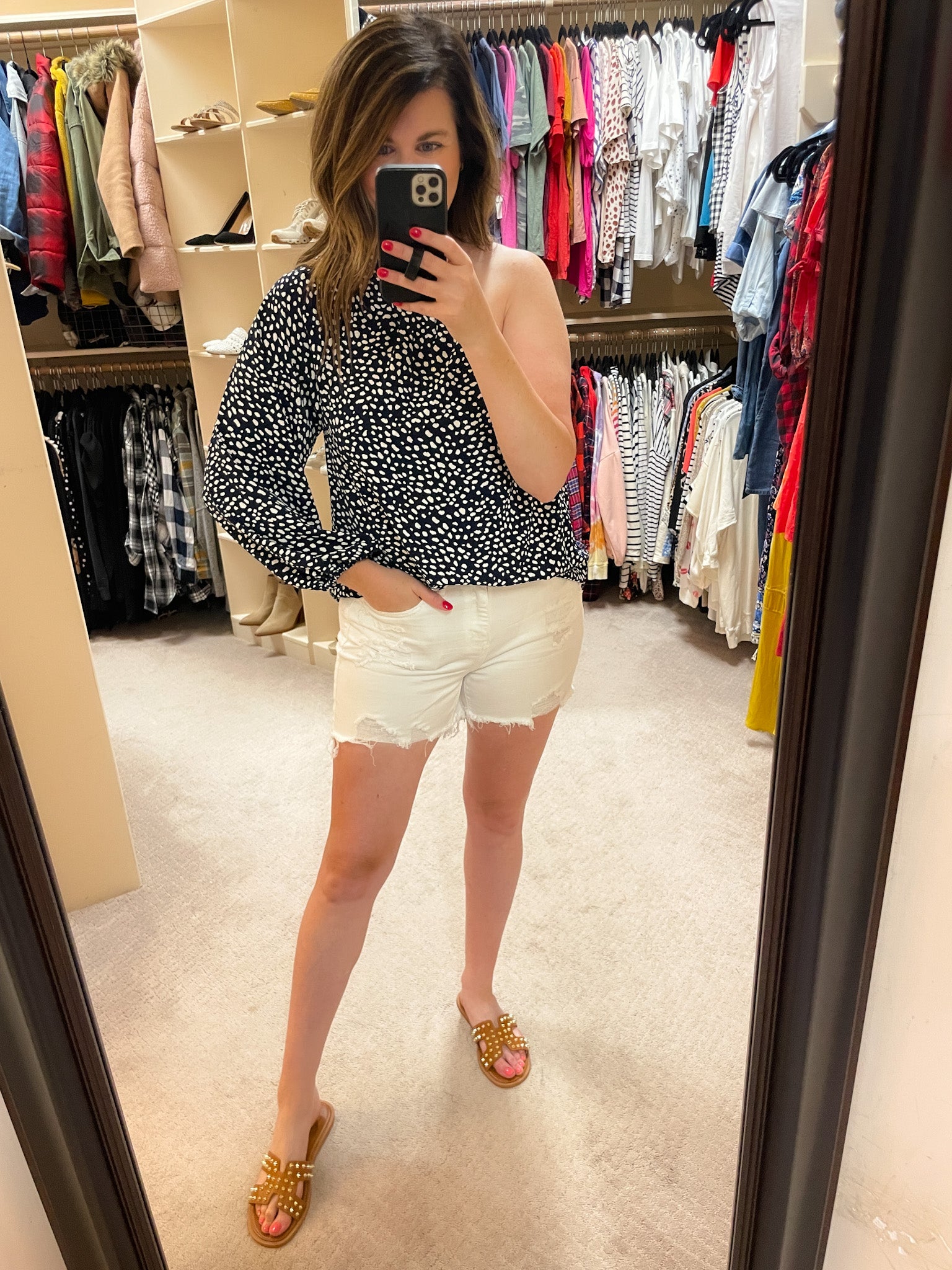 SALE! Palma Spotty Dot Top in Navy *Final Sale*