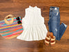Teagan Tiered Tank in White
